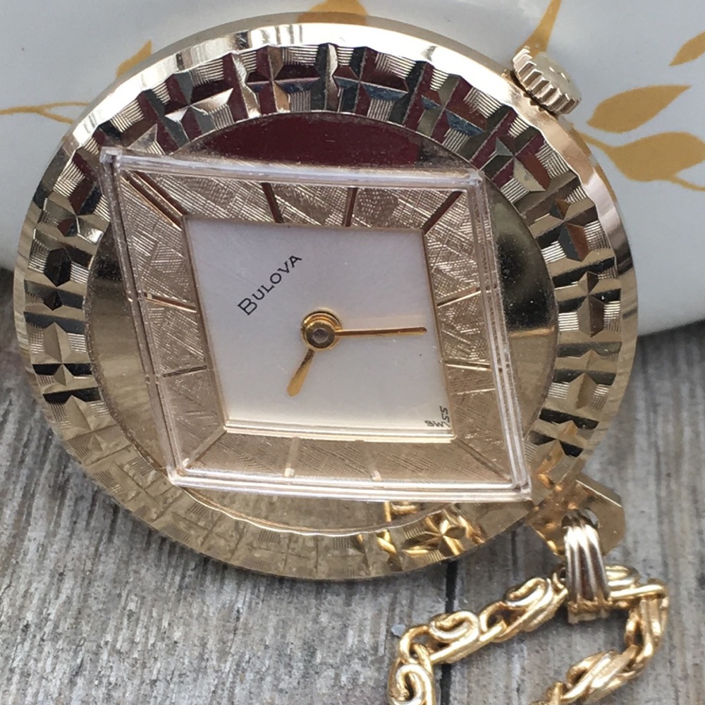 Vintage Watch Pendant- Bulova in pristine condition!!